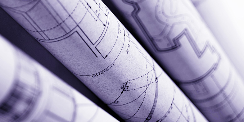 Rolls of blueprint paper