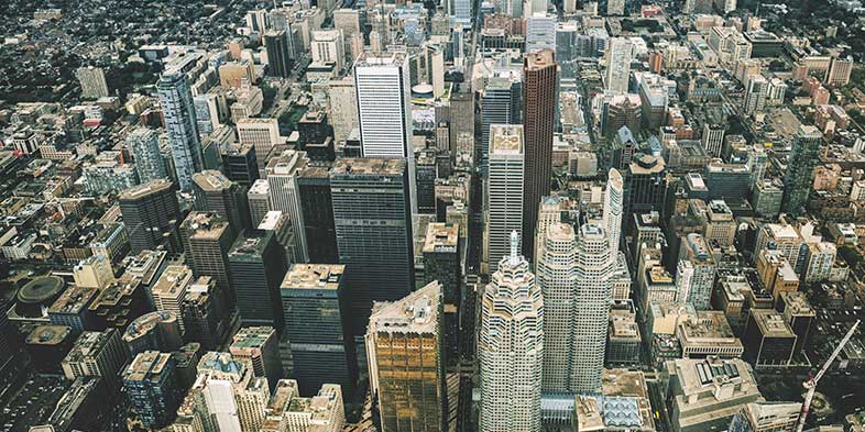 Financial district in Toronto