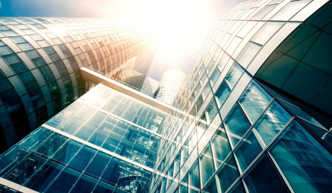 Office skysraper in the sun