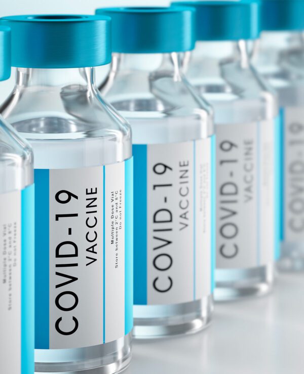 Covid-19 Vaccine Bottles Closeup